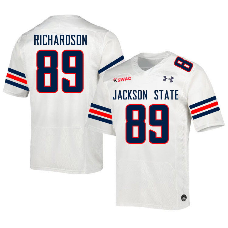 Jackson State Tigers #89 Willie Richardson College Football Jerseys,Uniforms-White
